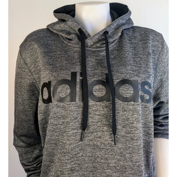 Adidas Womens Oversized Hoodie Medium Climawarm Activewear Dark Gray Heather - Picture 2 of 12